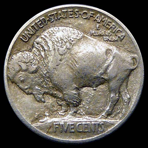 Buffalo Nickel - Other View Of 5 o'clock Shadow Hobo Nickel