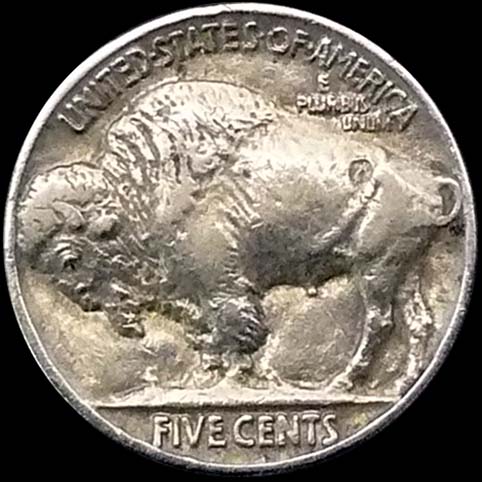 Buffalo Nickel - Other View Of Gold Smoker