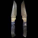 Scroll Engraved Knife With Blue Sodalite Handle